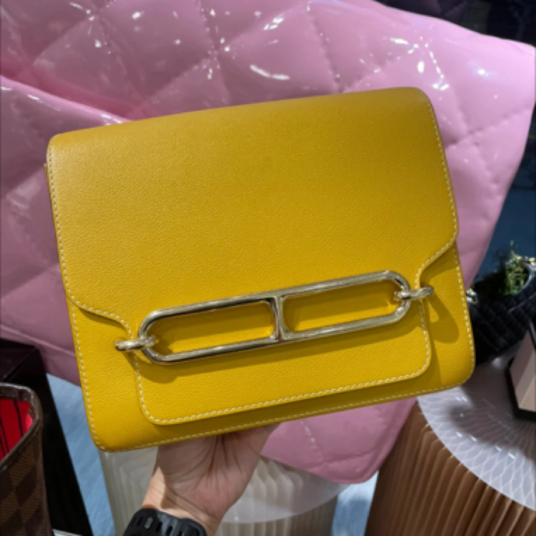 99新 Hermes/爱马仕 爱马仕猪鼻子23琥珀黄金扣C单肩包8474082