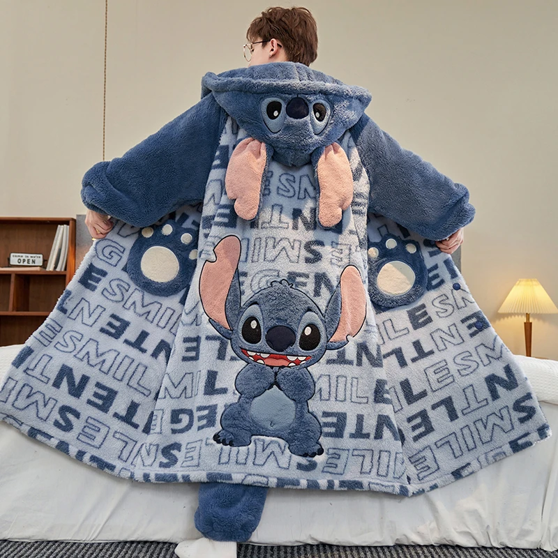 珊瑚绒睡衣男款冬款加绒加厚保暖卡通大码青少年法兰绒家居服套装