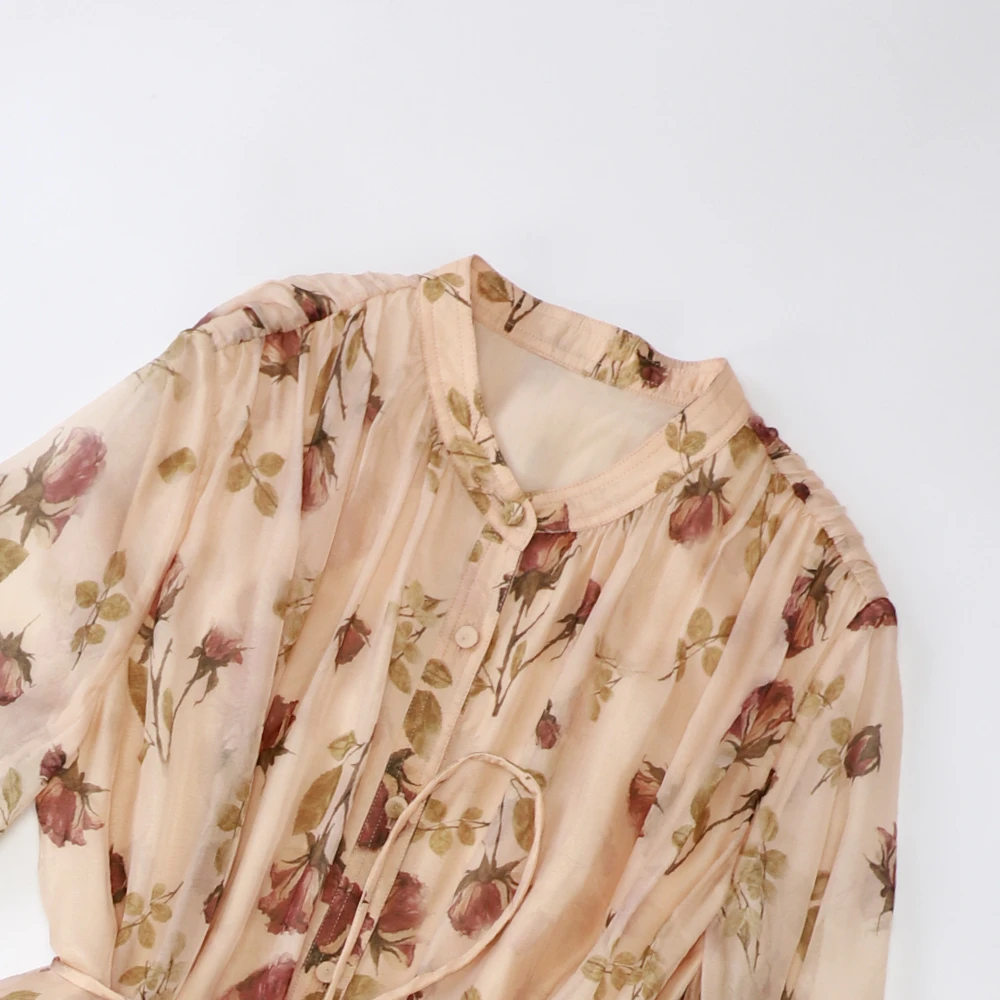 品牌新款香云纱时尚百搭高端显瘦通勤收腰连衣裙516266