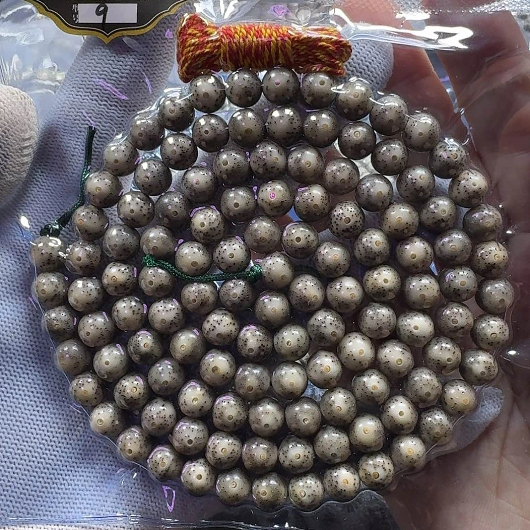 星月菩提手串星月菩提9mm石玉料圆珠