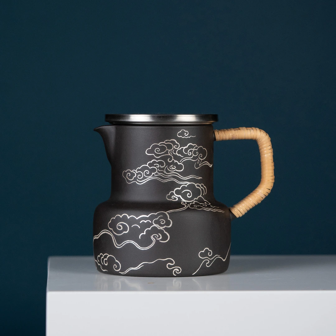 【利贞l祥云凉水壶】原矿段泥 约510cc 手工制作 紫砂茶具SLT