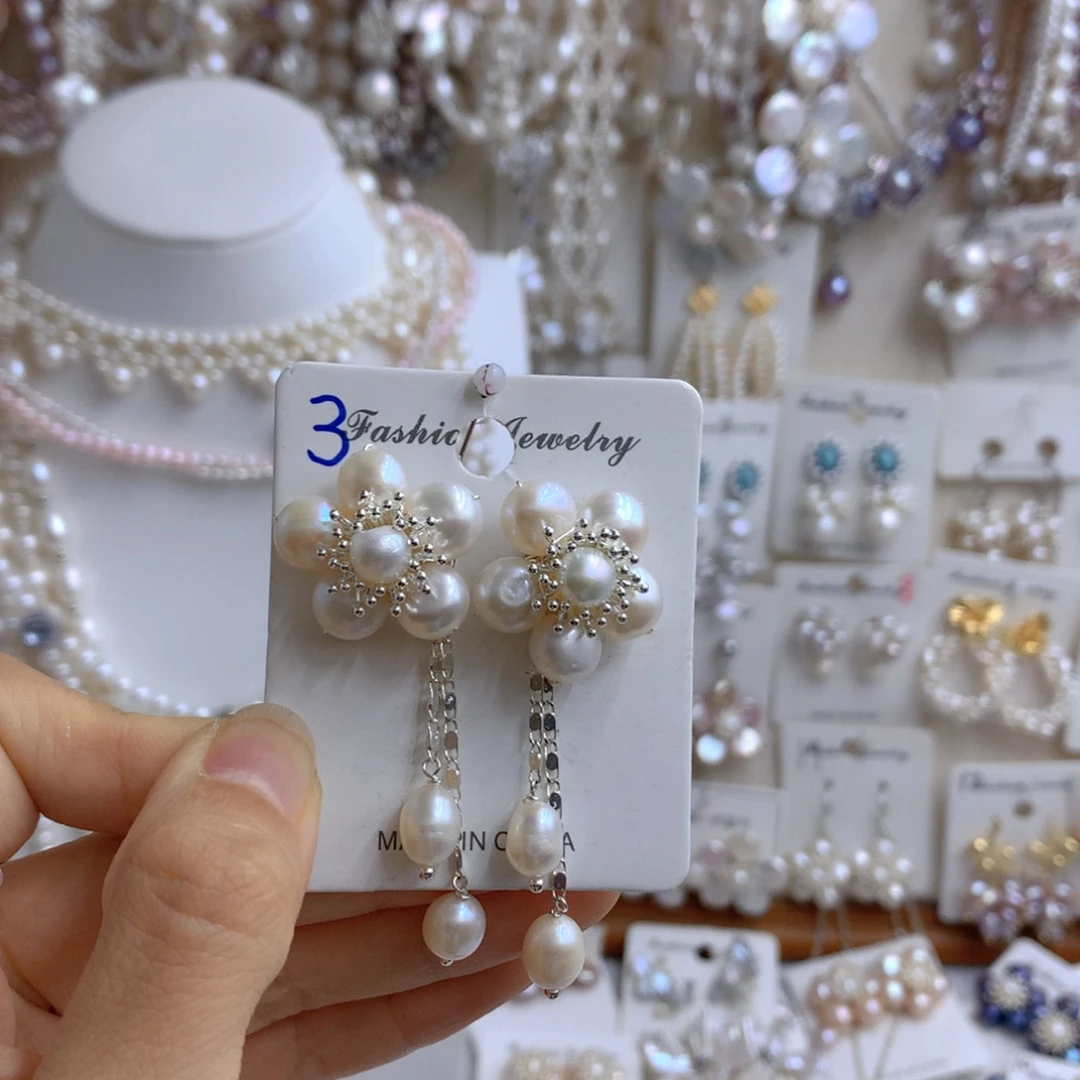 银S925镶嵌项链耳饰淡水珍珠