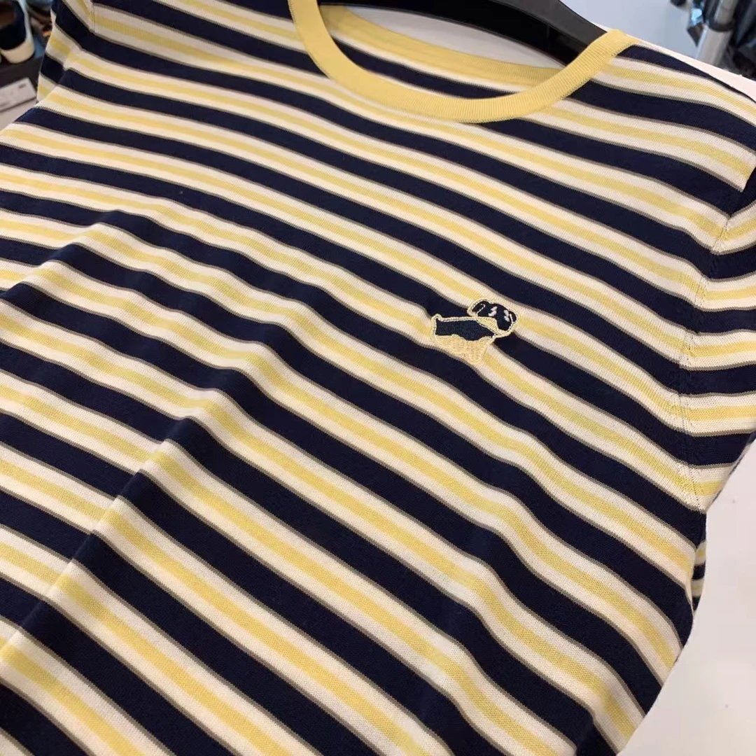 【美姐说】女圆领条纹T恤2516