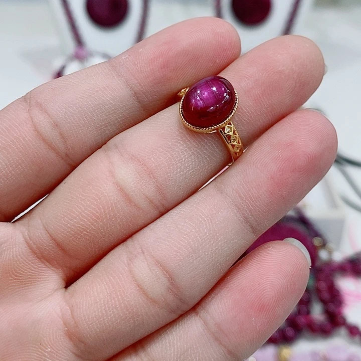 银S925镶嵌戒指红宝石