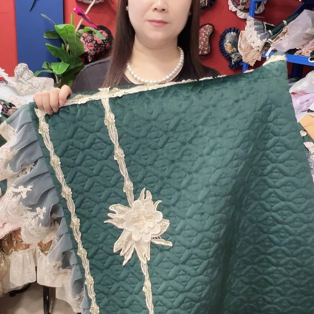 棉氨混纺沙发垫5+妃发两张豪华复古绿色 90*240妃