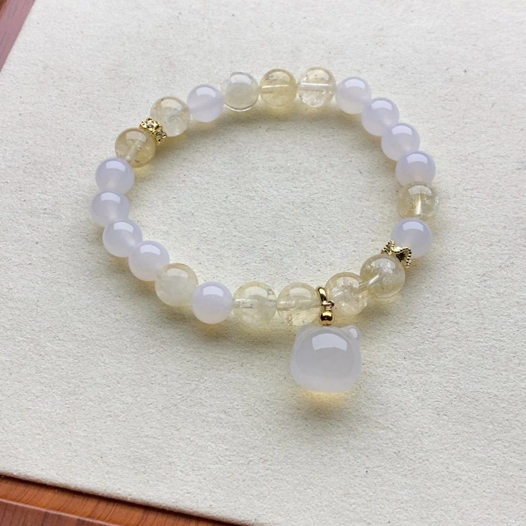 玛瑙/玉髓未镶嵌珠宝半成品一条黄水晶玛瑙A325