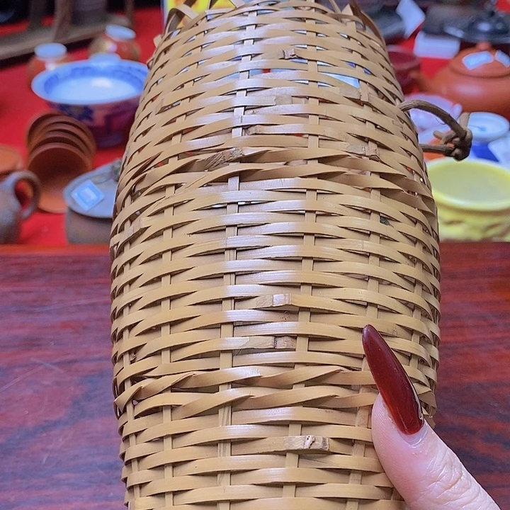 家用竹编花器一客