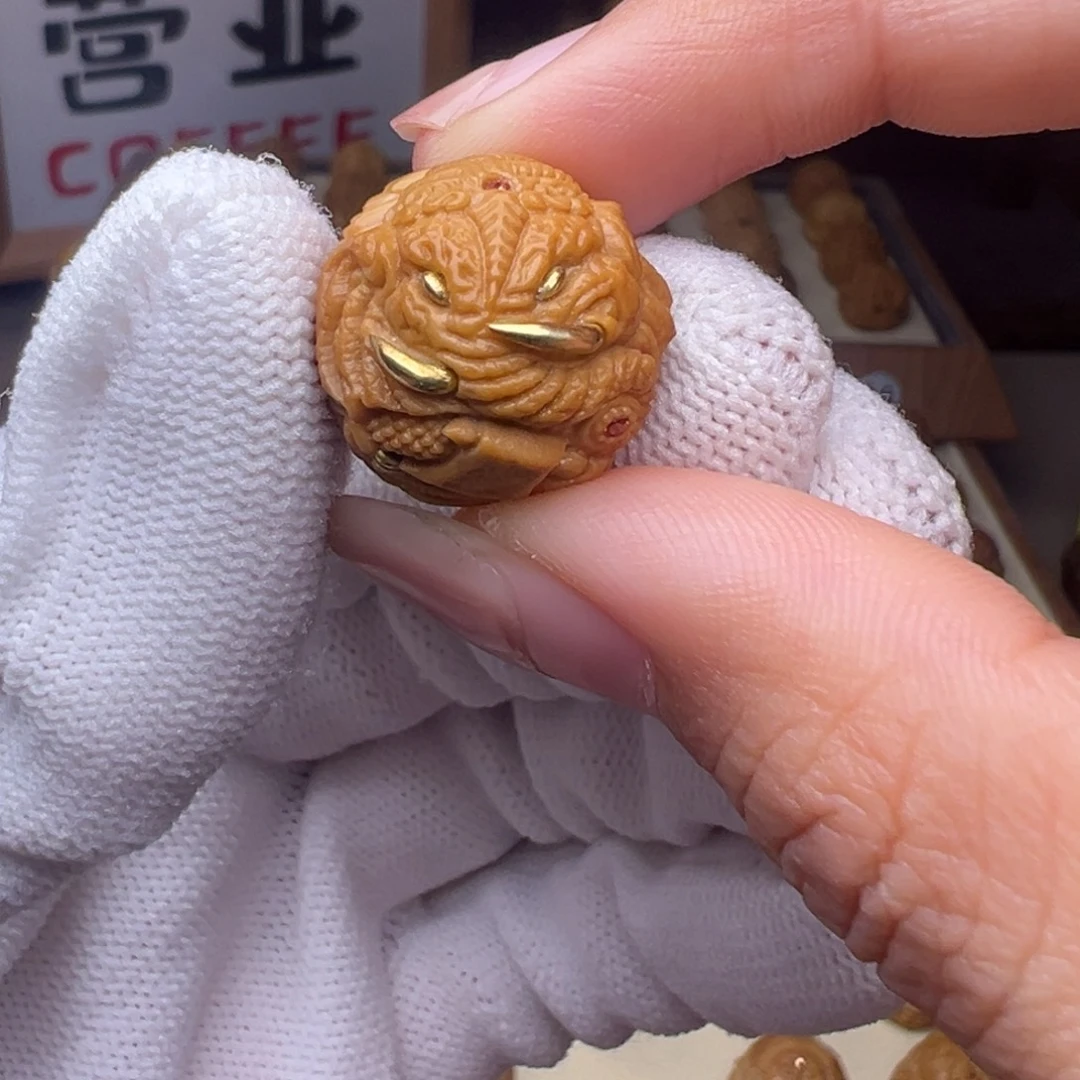 猴头核桃把件镶嵌款狮驼岭全品