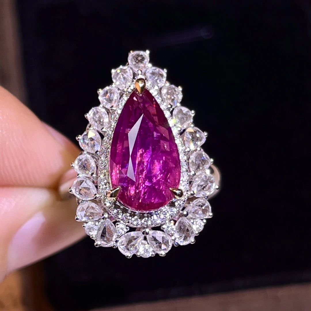 18K金无烧紫色蓝宝石戒指/吊坠（两用款/不含链）气质经典