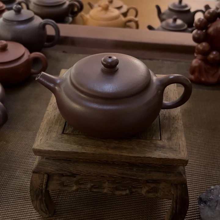 茶壶紫砂扁晨紫砂壶老紫泥