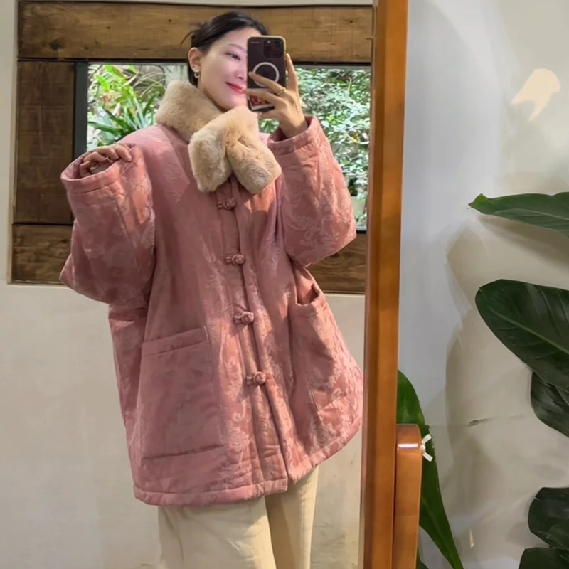 【春庭雪】宋制汉服一手长经典款立领盘扣老布提花棉国风棉服拜年服
