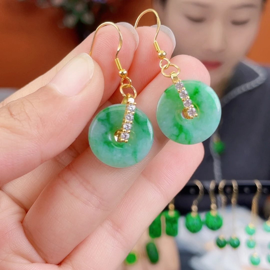 翡翠未镶嵌耳饰饰品