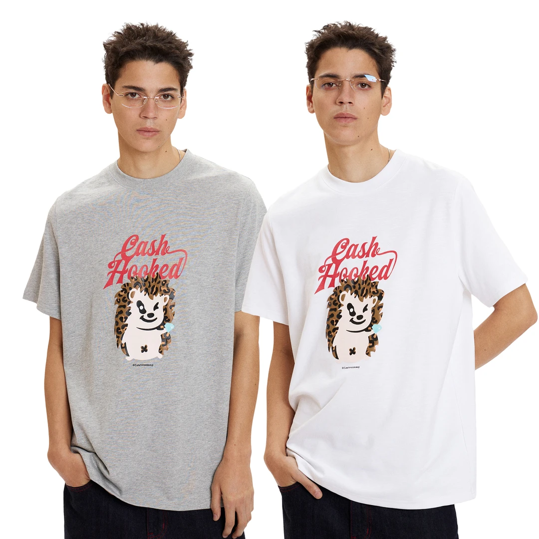 CASHHOOKED CLOTH 25SS春夏 基础双色豹纹刺猬发泡印花竹节棉短袖