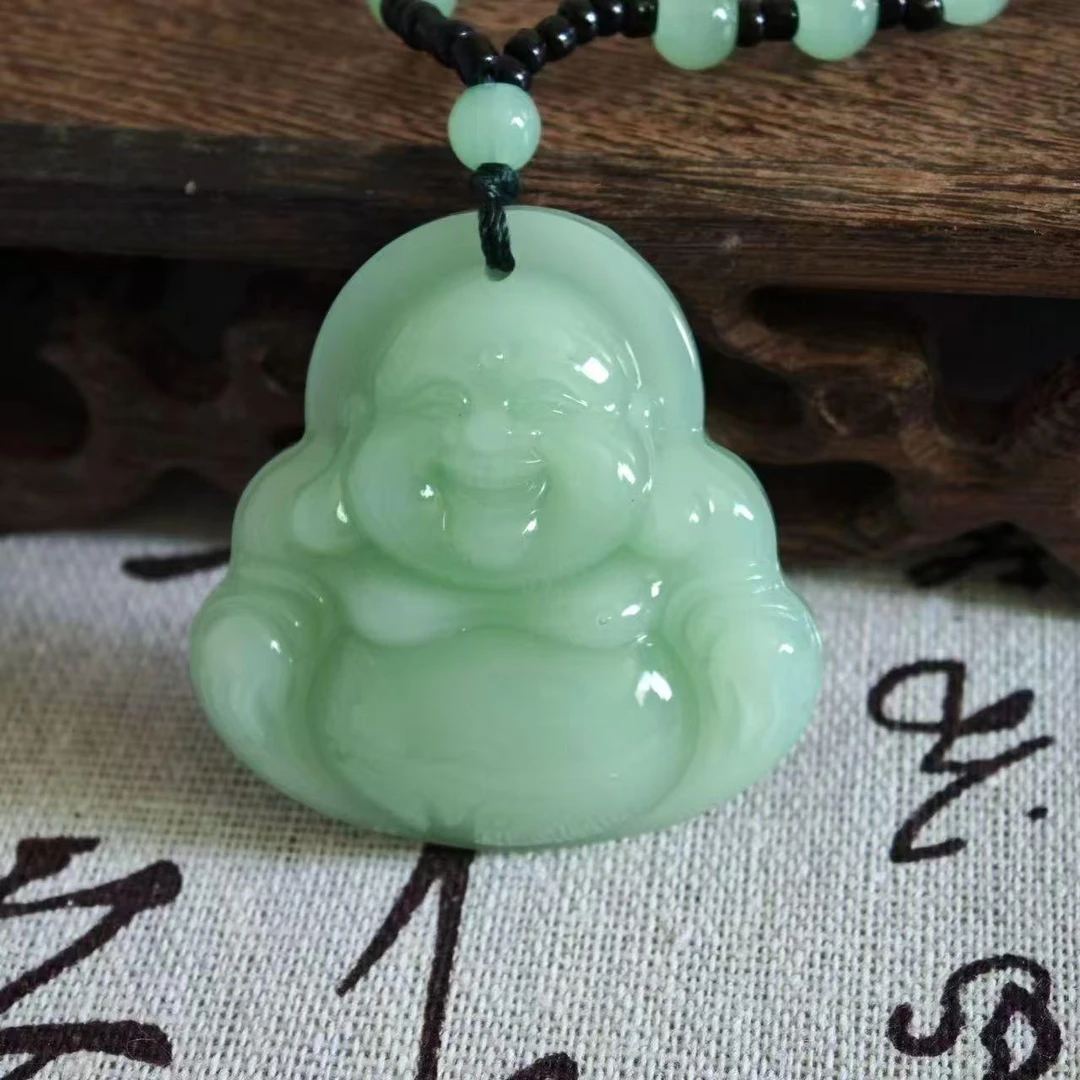 非金属布艺吊坠 精美时尚双面国风弥勒笑佛吊坠