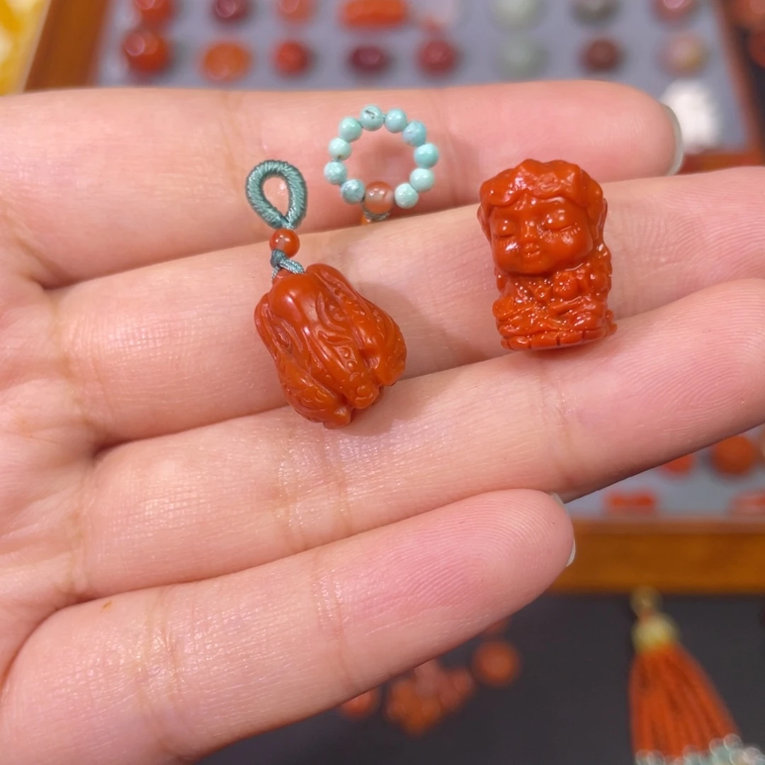 小***猫南红玛瑙未镶嵌度母白菜