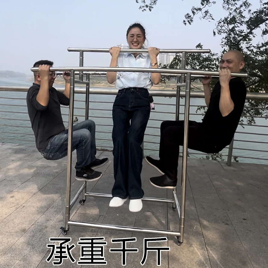 不锈钢落地移动折叠伸缩加粗厚防风滑稳固耐用室内外阳台可调防水