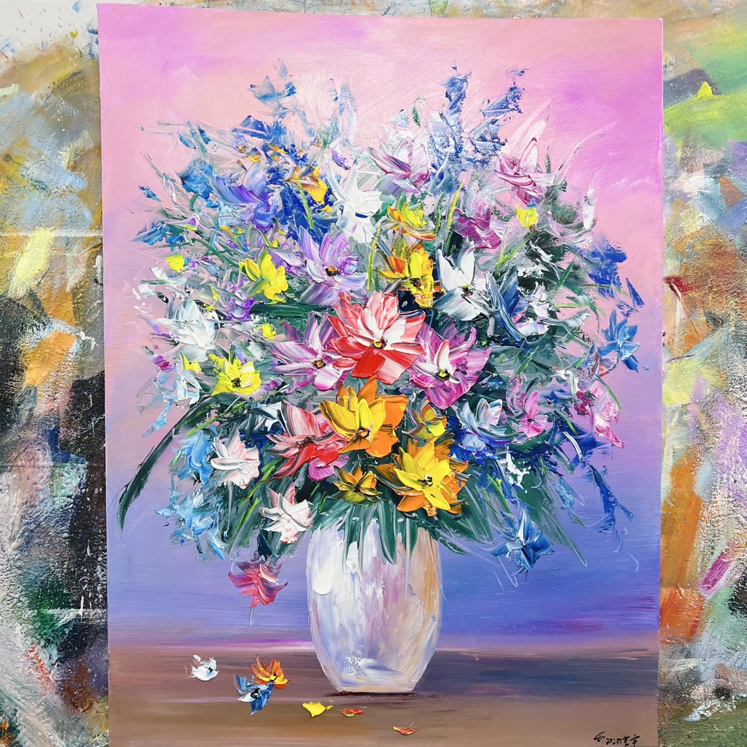 花开富贵挂画现代装饰画不含内框尺寸90.120