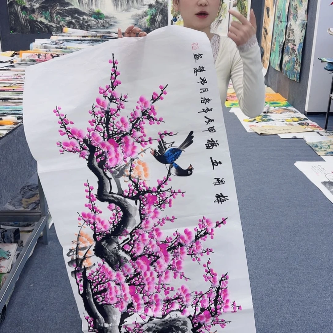 国画作品小姐姐放漏中