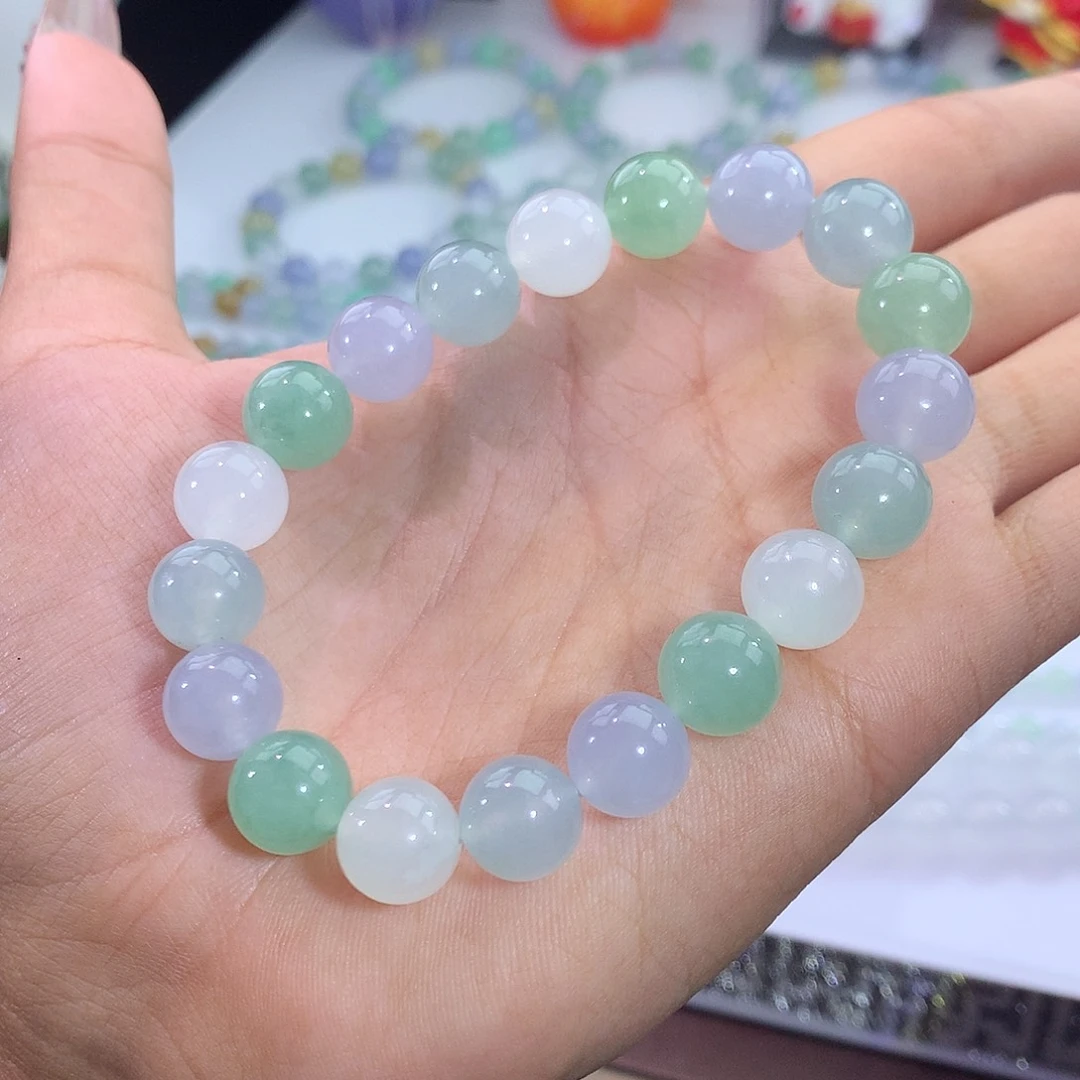 翡翠未镶嵌手链39号 清新马卡龙手串