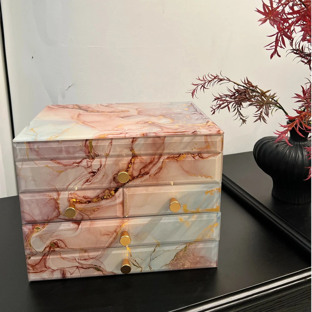 【幻彩首饰盒】高档精致首饰项链耳环多层抽屉收纳盒轻奢