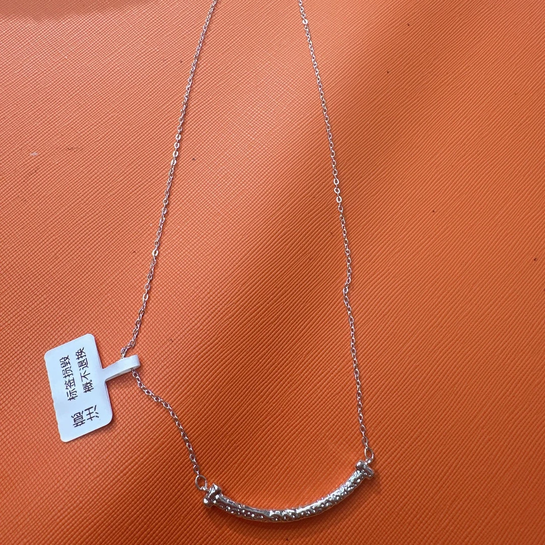 铜合金项链 铜合金极简百搭微笑项链