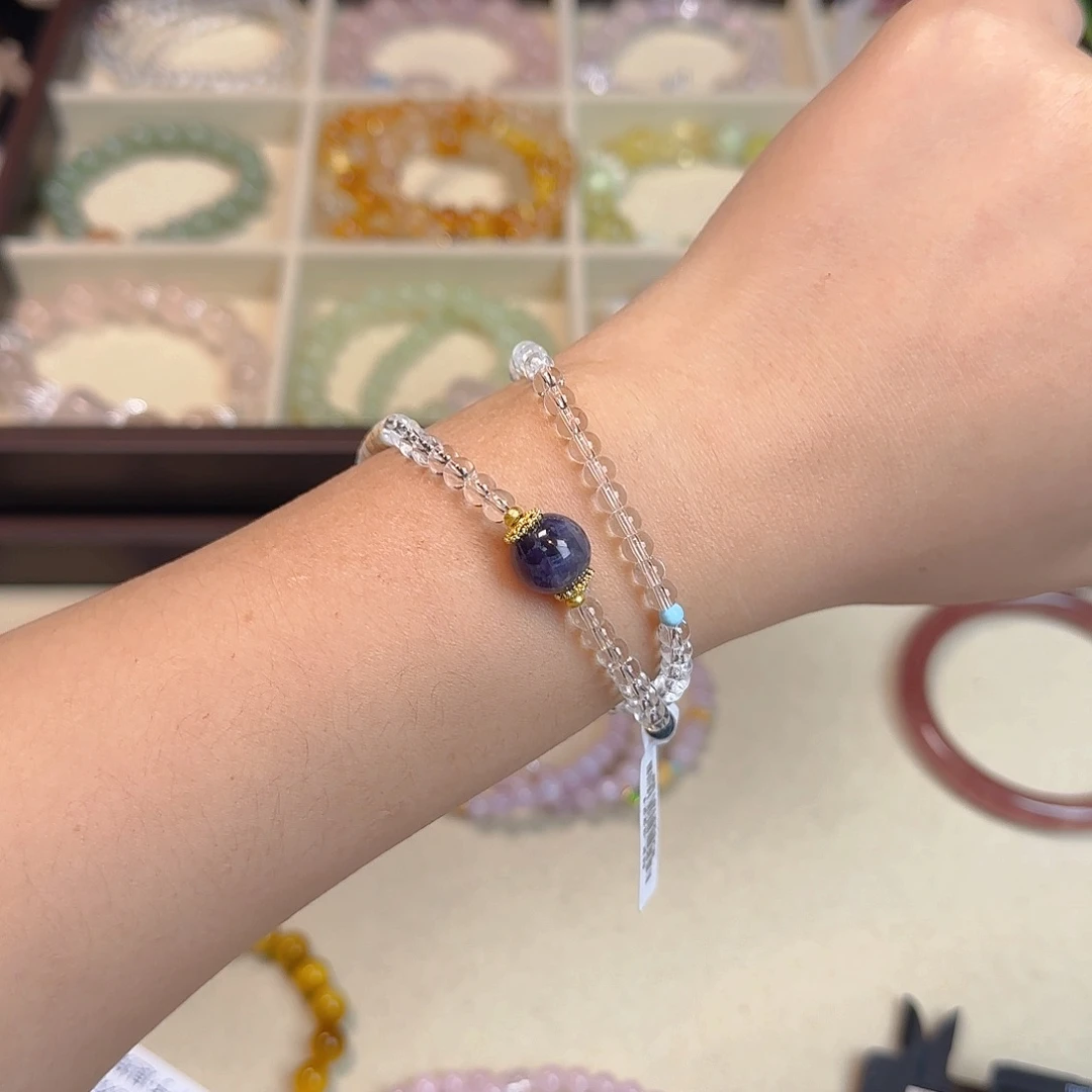 水晶手链银S925镶嵌手链