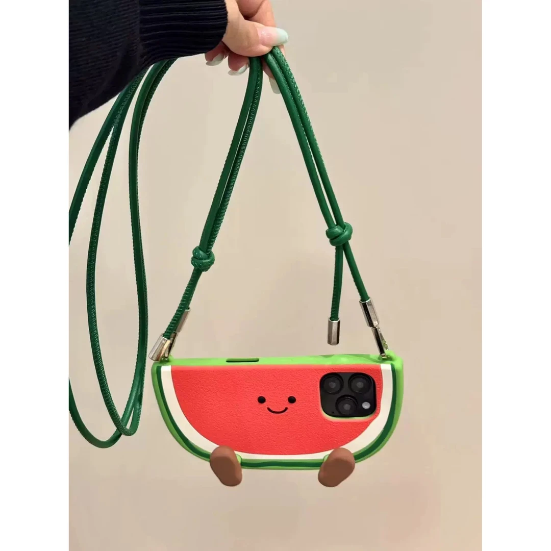 卡通立体Jelly西瓜iPhone16pro max适用苹果15手机壳12硅胶14女13