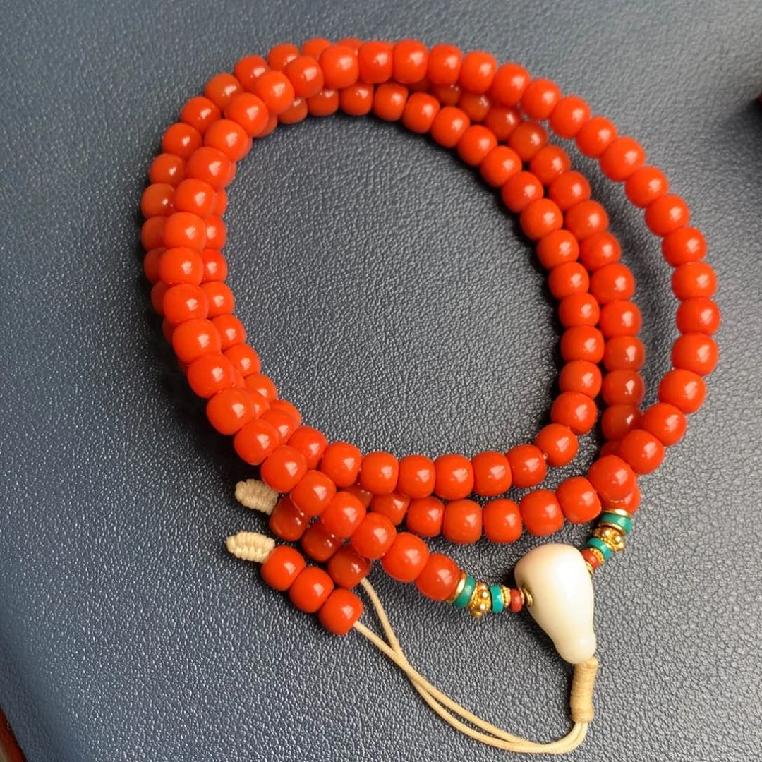 南红玛瑙未镶嵌保山天然原矿南红6mm+老型108手串