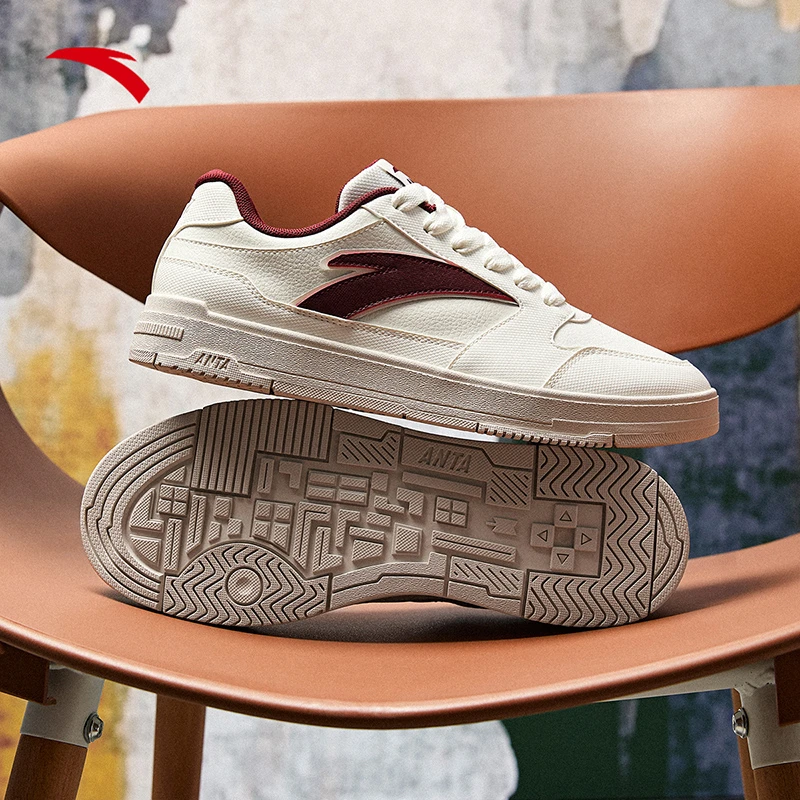 安踏经典撞色小白鞋板鞋男2025春季新款百搭简约运动鞋滑板鞋男鞋