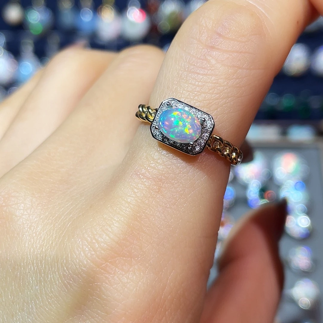 欧泊银S925镶嵌戒指