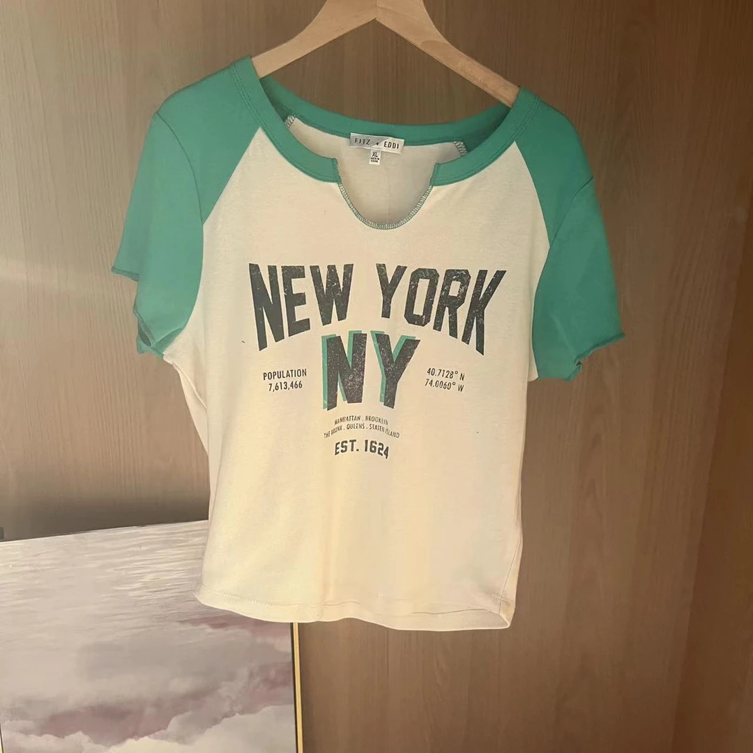 40334拼接短袖T恤