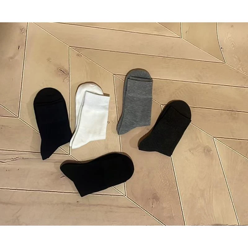 男士羊毛蚕丝中筒男袜简约款秋冬纯色秋冬保暖