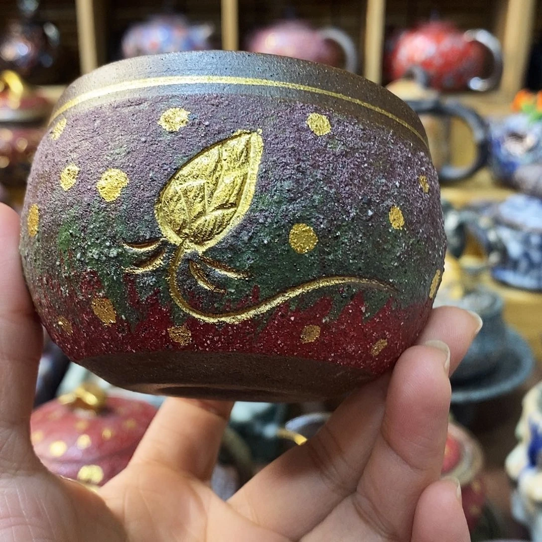 粗陶柴烧志野茶器