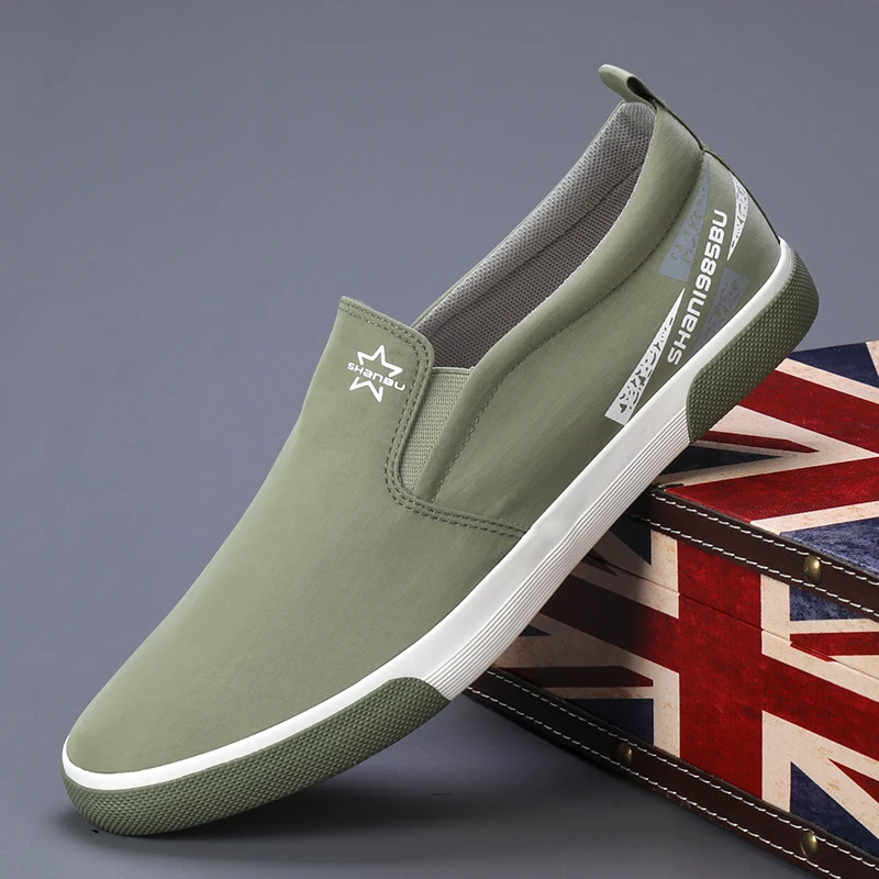 2025夏季新款冰丝透气百搭潮流时尚休闲鞋舒适帅气一脚蹬板鞋