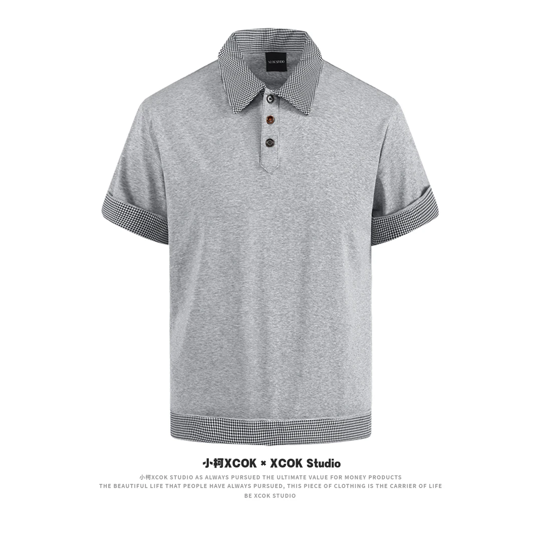 XCOK“莱赛尔”天丝短袖宽松立领POLO短袖上衣XT8015