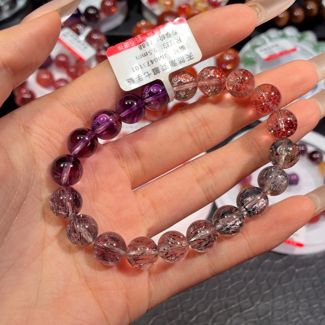 水晶手链未镶嵌渐变色超七