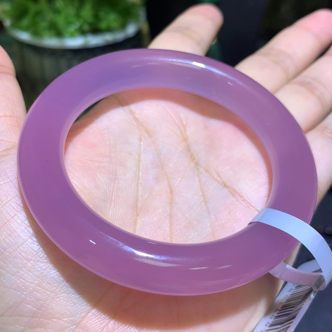 玛瑙/玉髓未镶嵌手镯莫奈紫圆条