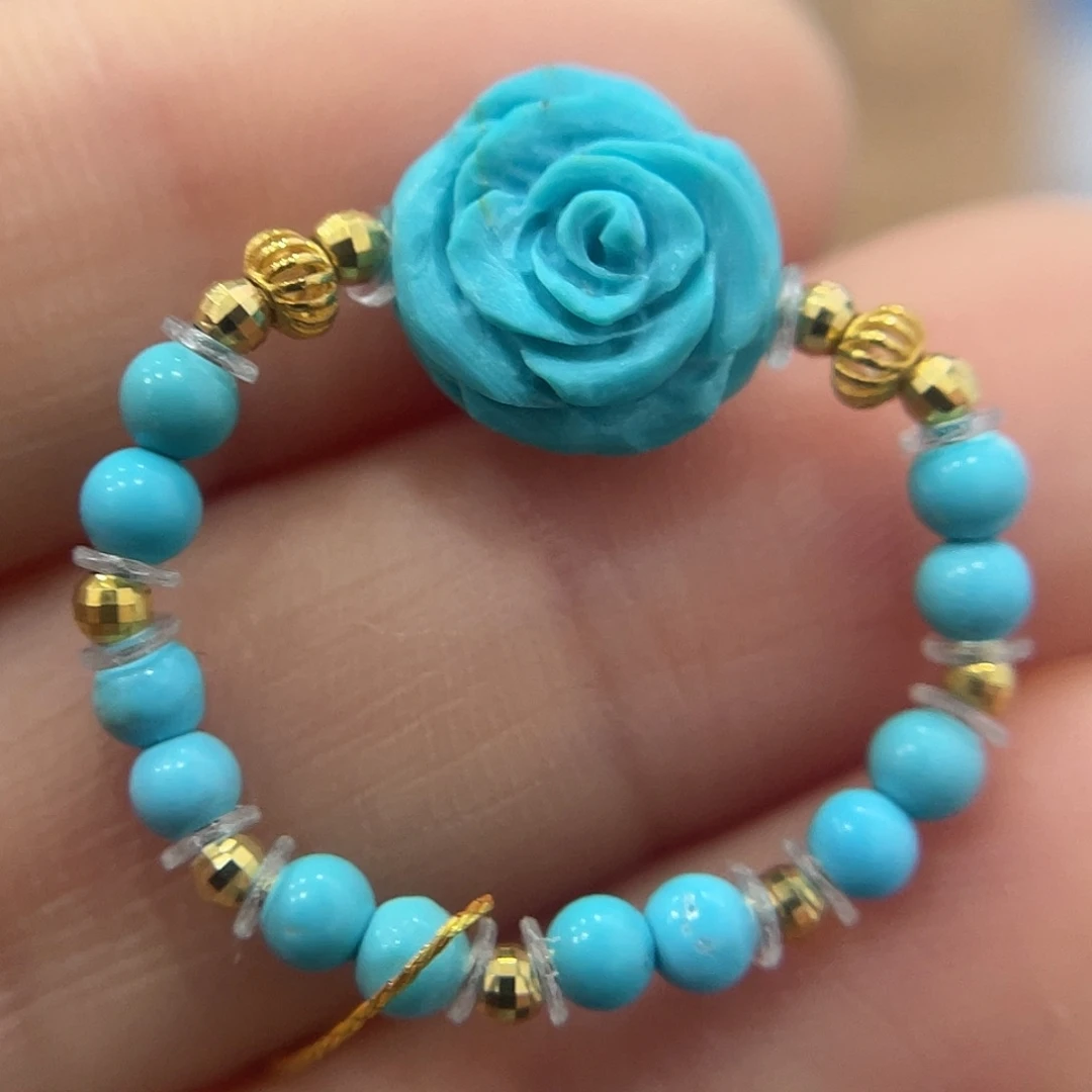 绿松石18K金镶嵌珠宝奇石