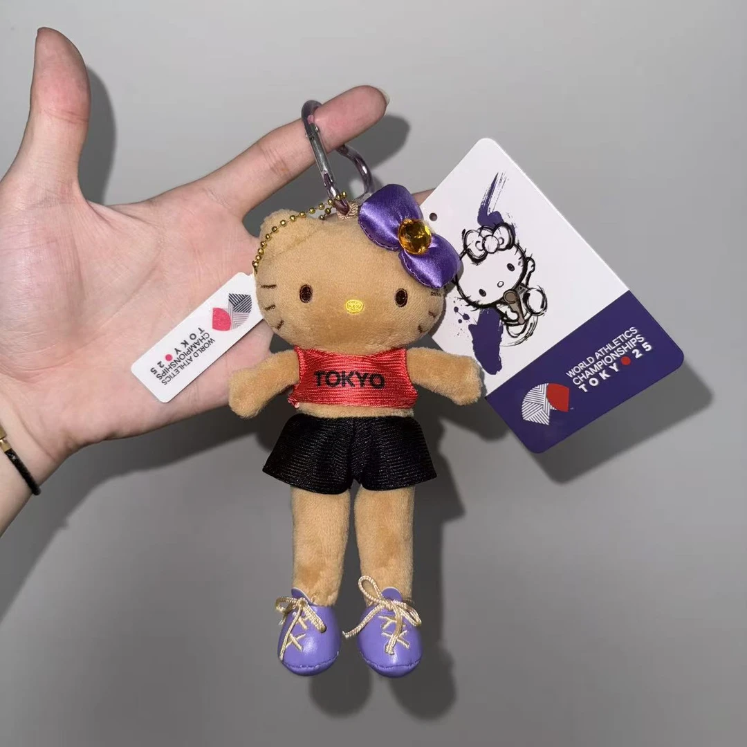 【东京限定】HelloKitty 田径锦标赛联名黑皮运动员长腿 Kitty挂件