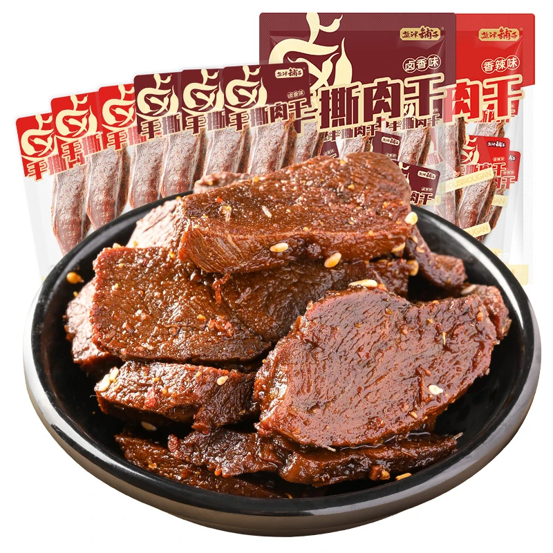 盐津铺子手撕肉干鸭胸肉干香辣味卤香小吃网红解馋夜宵充饥零食品