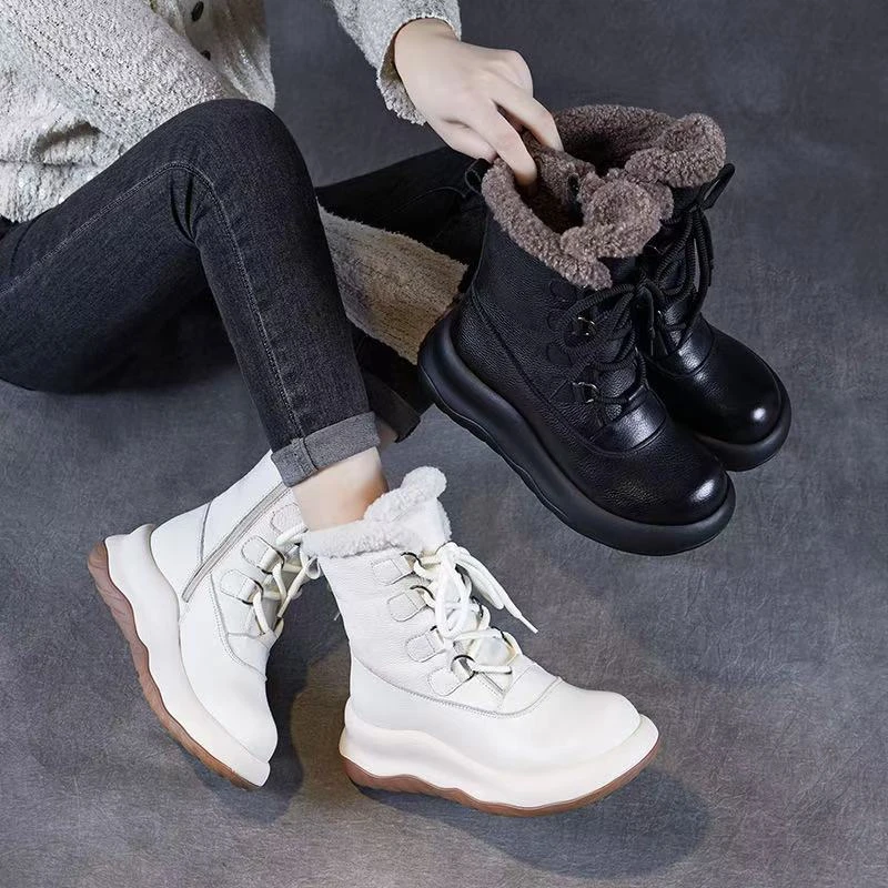 ZM24X985头层牛皮圆头马丁靴骑士靴英伦风秋冬时尚百搭休闲显腿长