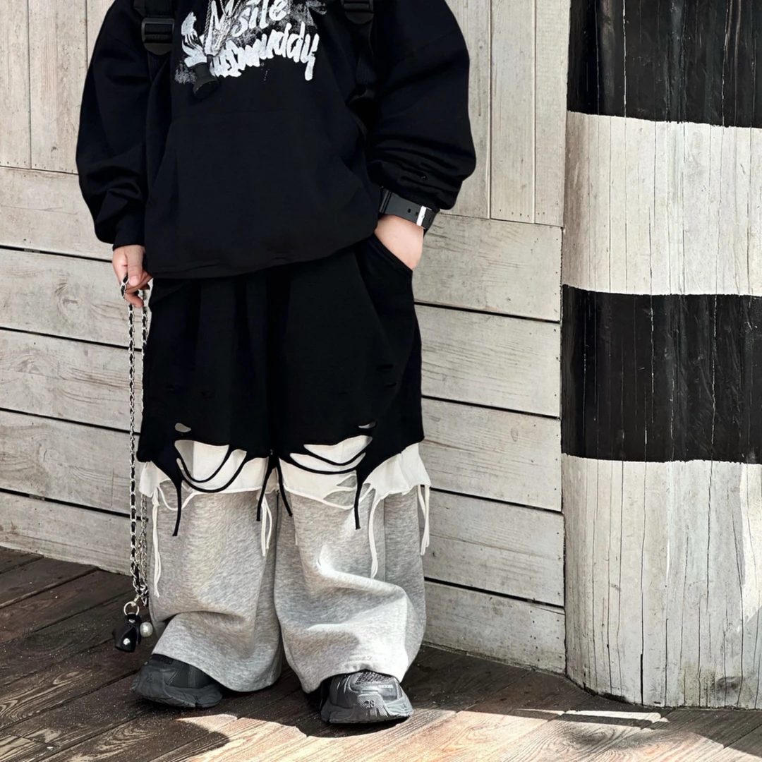 现货 kb6675 |【早春• 破烂】春季儿童破烂休闲裤到了买破烂的季节