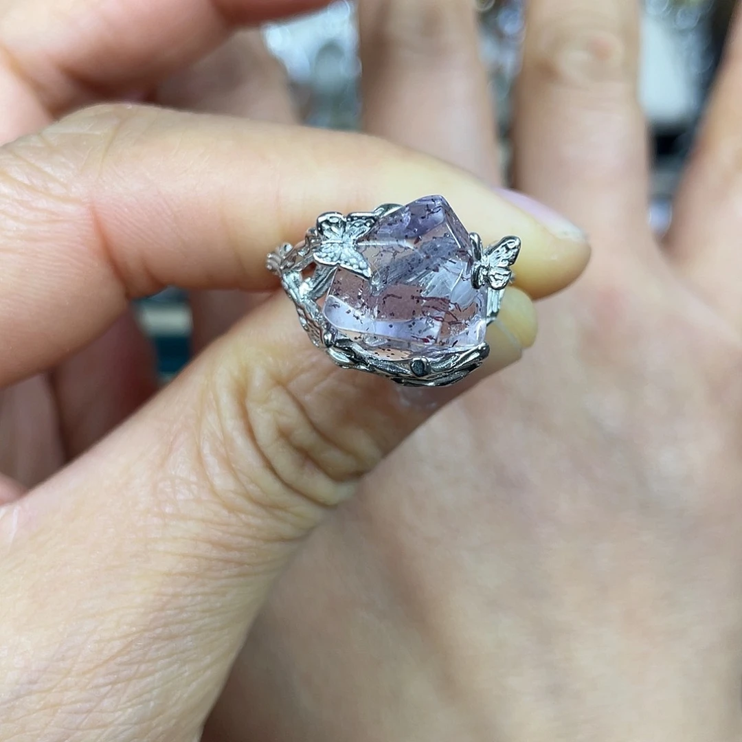 【闪购商品】银S925镶嵌珠宝半成品水晶戒指
