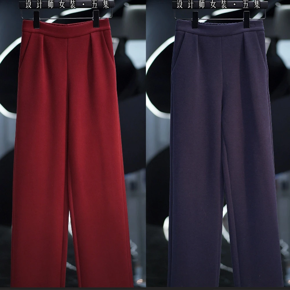 【同材质搭配裤】一体式抓绒 绵羊毛 加厚保暖松紧直筒长裤 S6880++