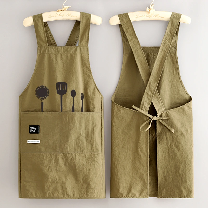 防泼水厨房家用围裙定制韩版耐磨餐饮工作服防污做饭围腰男女同款