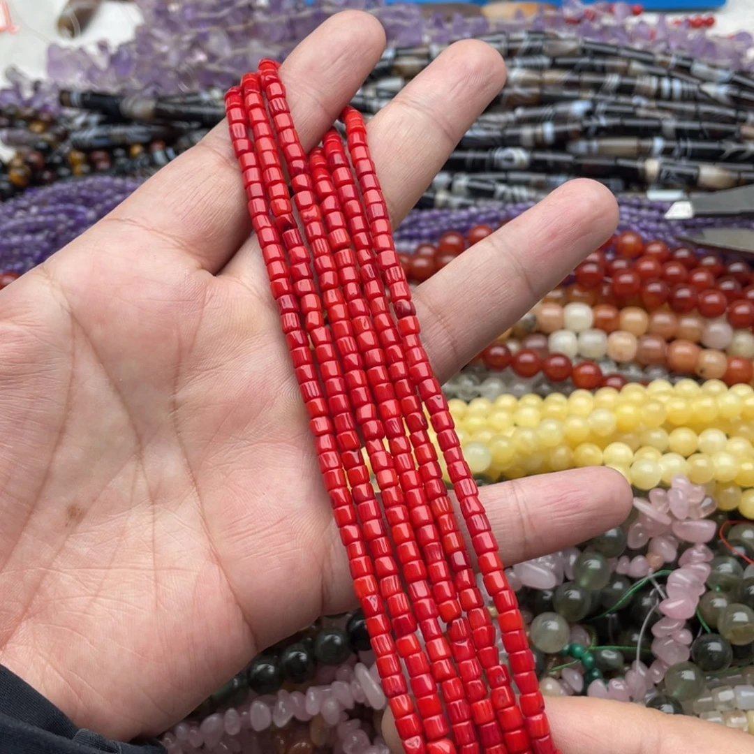 玛瑙/玉髓珠宝半成品未镶嵌一条装4mm红精灵隔珠