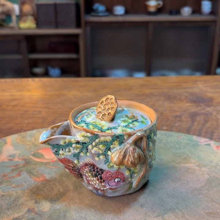 柴烧纯手工手绘陶瓷