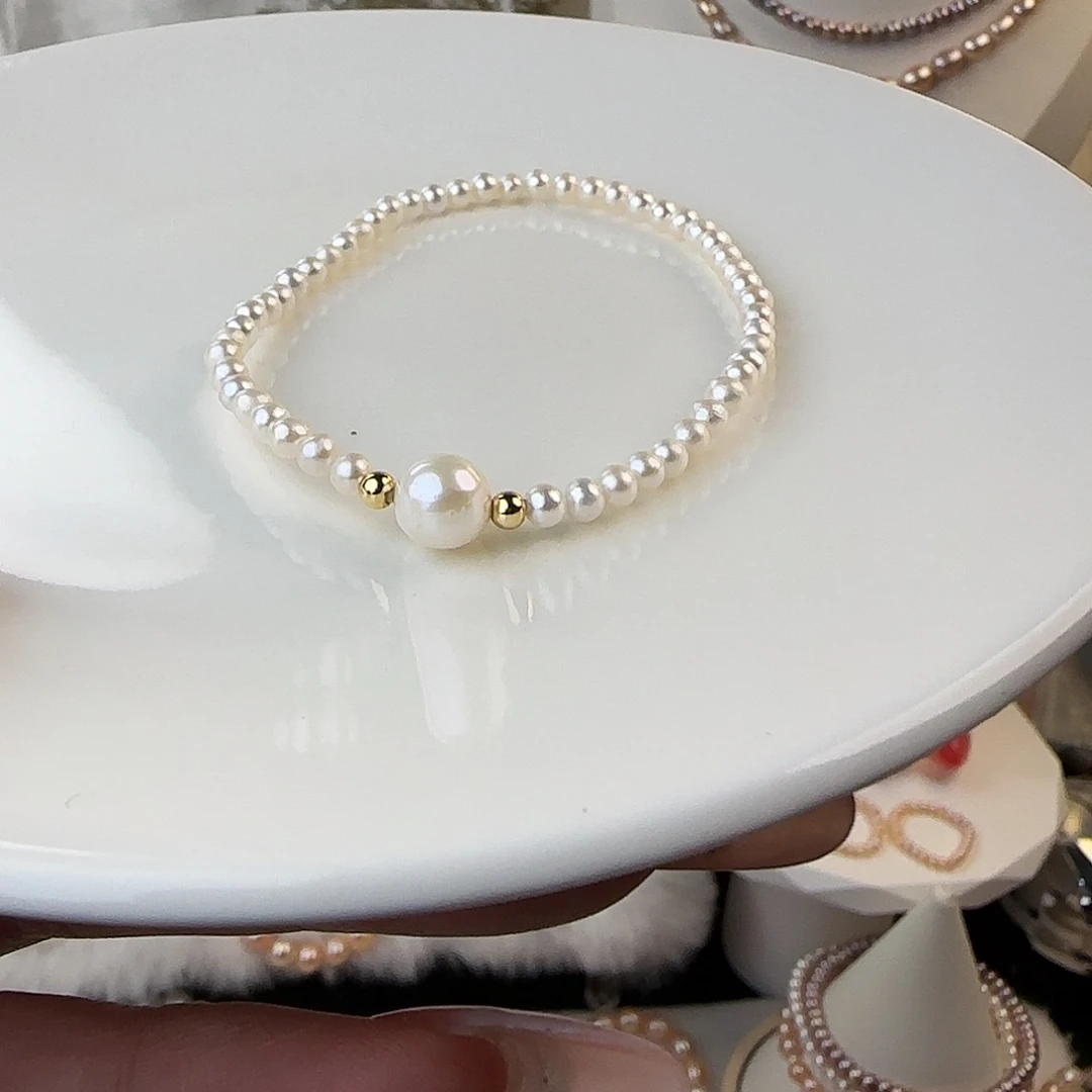 淡水珍珠手绳未镶嵌3.5mm微瑕