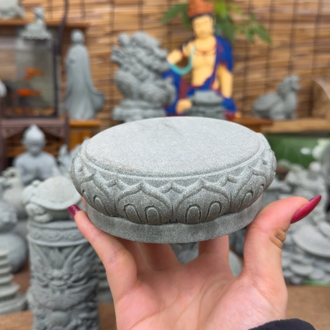 石材青砂石新款莲花底座