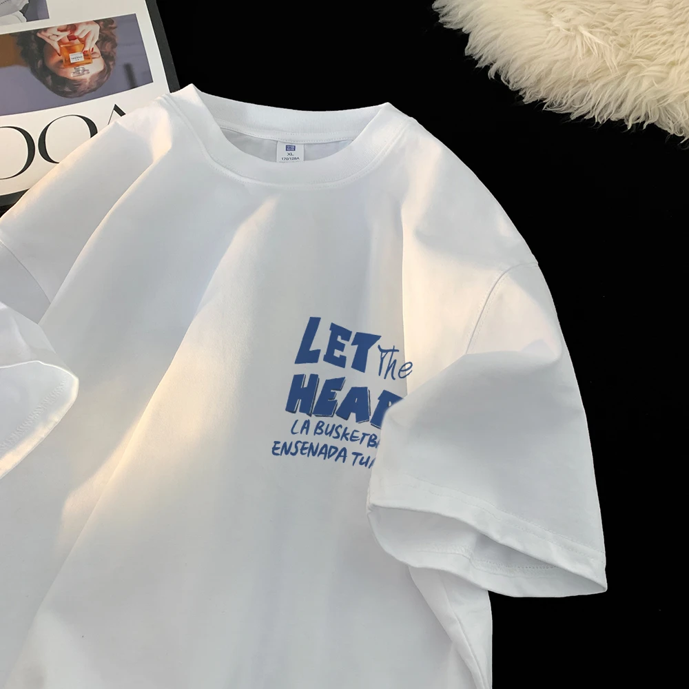 夏季短袖T恤男2025新款美式重磅纯棉设计感印花宽松学生半袖体恤t